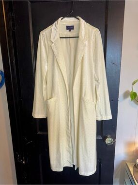 Skies Are Blue Cream Rhinestone Long Blazer